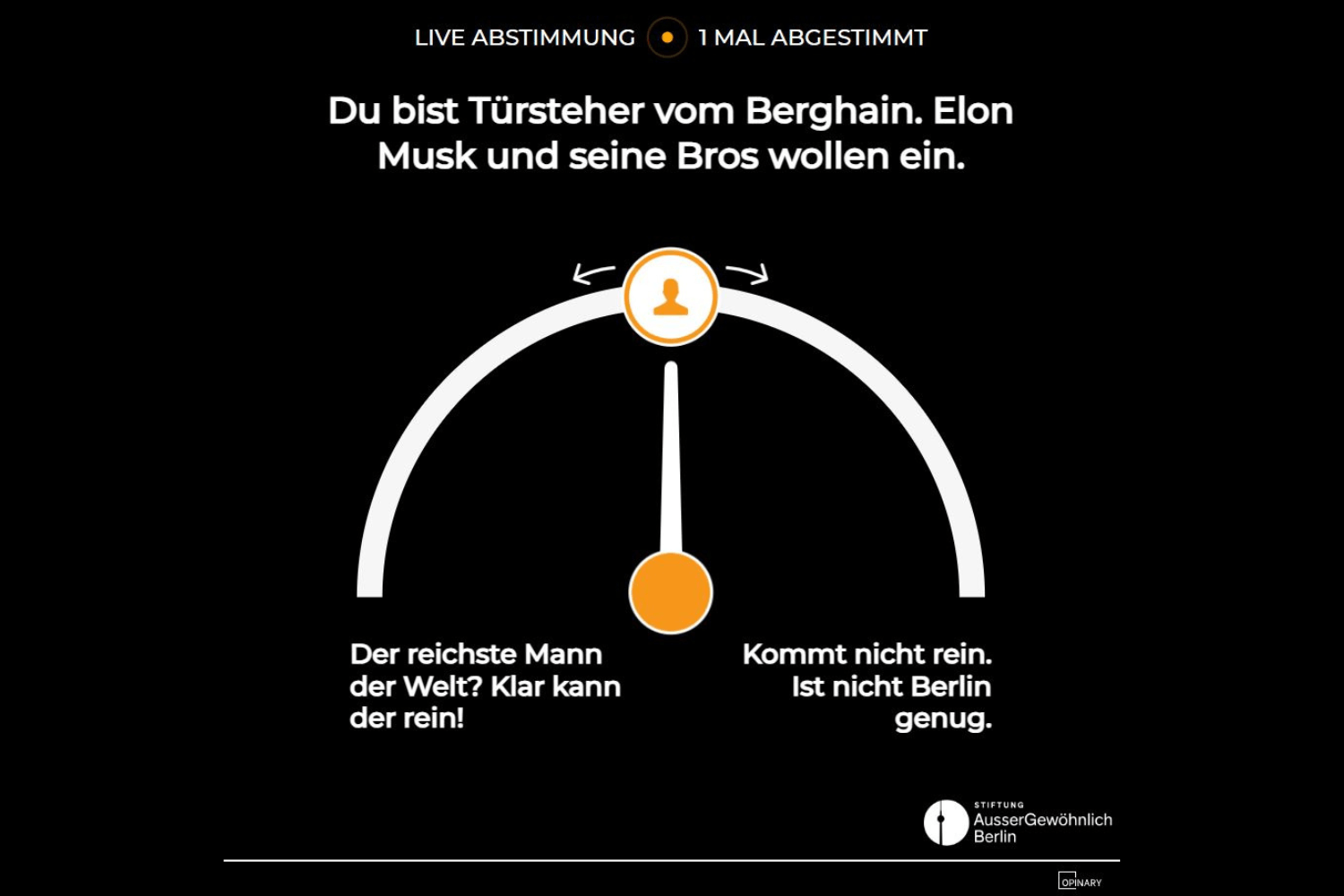 Du bist Türsteher vom Berghain. Elon Musk und seine Bros wollen ein.