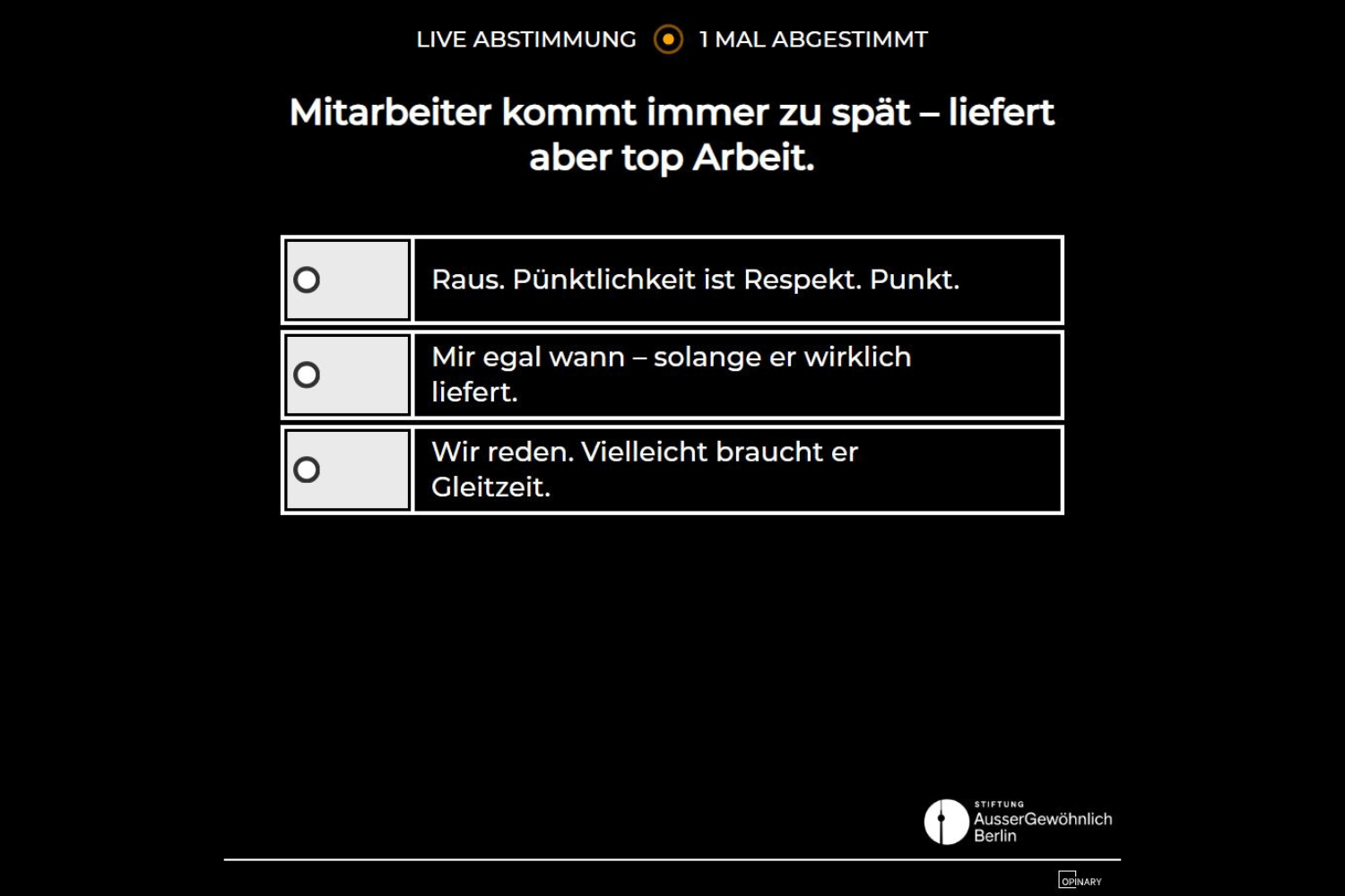 Mitarbeiter kommt immer zu spät – liefert aber top Arbeit.